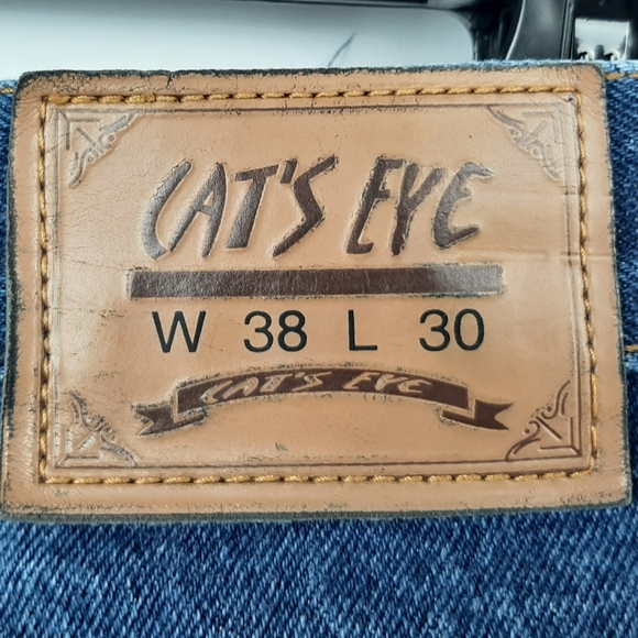 Cat's Eye Mens Straight Leg Denim Jeans Dark Wash Size 38 x 30 Classic High Rise - Picture 9 of 11